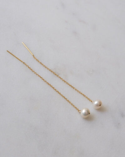 Pearl Threader Earrings - 14K Gold Filled