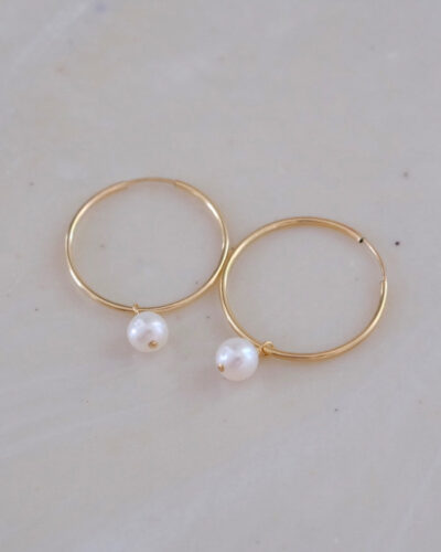 Pearl Point Hoops - 14K Gold Filled