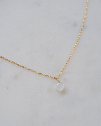 Moonstone Square Necklace - 14K Gold Filled