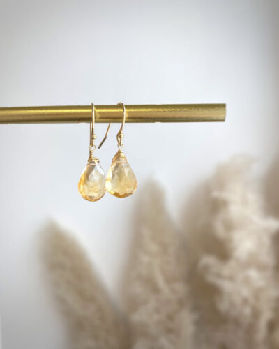 Citrine Simple Earrings - 14K Gold Filled