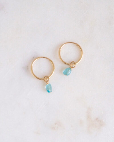 Blue Apatite Infinity Hoops - 14K Gold Filled