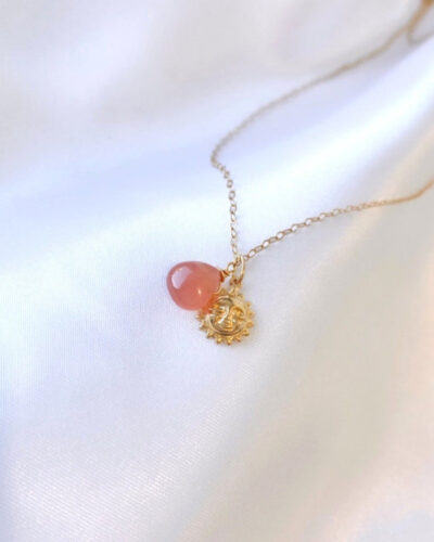 Inca Rose with Sun Necklace - 14K Gold Filled (Cable Chain)