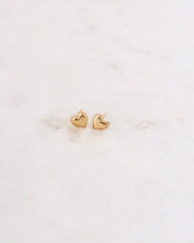 Love Heart Stud Earrings - 14K Gold Filled