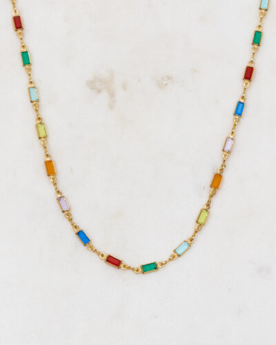 Dione Colourful Gold Necklace (18 inch / 45cm) - 18K Gold Filled