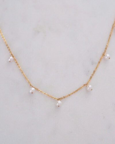 Pearl Bohemian Necklace (14 inch / 35cm) - 14K Gold Filled