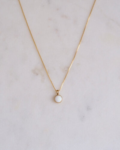 Opal Lilly Necklace - 18K Gold Filled
