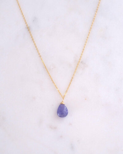 Tanzanite Drop Necklace - 14K Gold Filled
