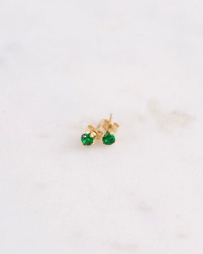 Petite Green stud Earrings - 14K Gold Filled