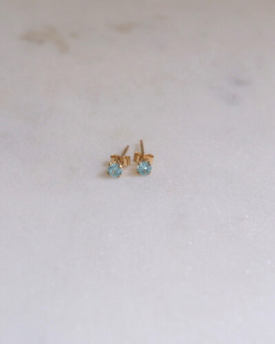 Petite Aquamarine Stud Earrings - 14K Gold Filled