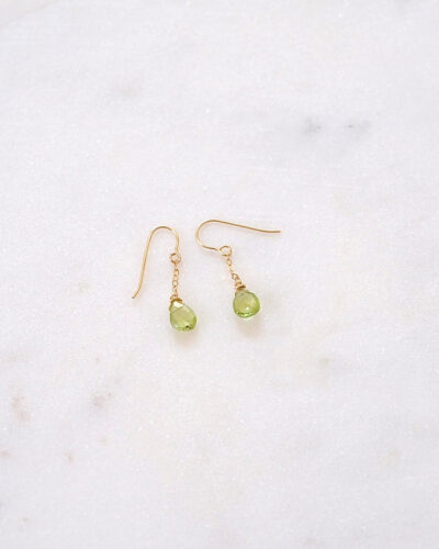 Peridot Drop Earrings - 14K Gold Filled