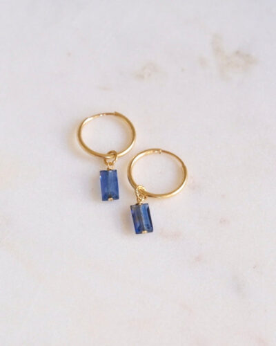 Kyanite Square Infinity Hoops - 14K Gold Filled