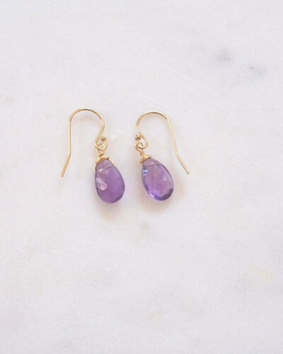 Amethyst Drop Earrings - 14K Gold Filled