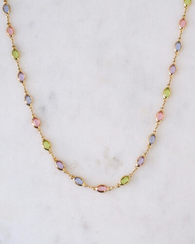Margaret colourful Gold Necklace (18 inch / 45cm) - 18K Gold Filled