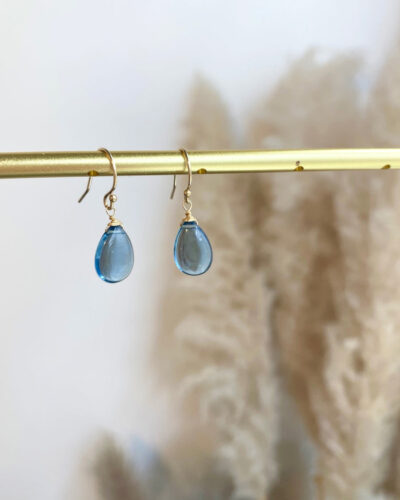 Siberian Blue Quartz Simple Earrings - 14K Gold Filled