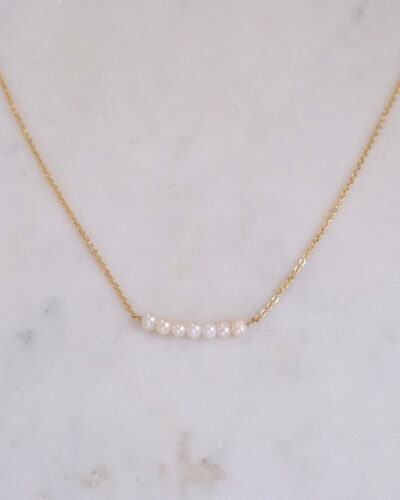 Freshwater Pearl Band Necklace (16 inch / 40cm) - 14K Gold Filled