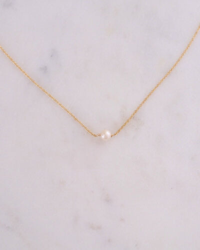 Petite Pearl Simple Necklace (16 inch / 40cm) - 14K Gold Filled