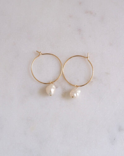 Petite Keshi Classic Hoop Earrings - 14K Gold Filled
