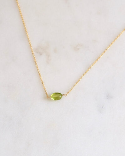 Peridot One Point Necklace - 14K Gold Filled