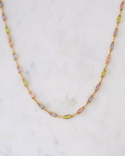 Daria Colourful Gold Necklace (16 inch / 40cm) - 18K Gold Filled