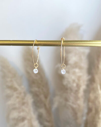 Elegance Flat Hoop Earrings (20mm) - 14K Gold Filled