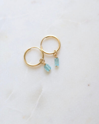 Blue Apatite Mini Infinity Hoops - 14K Gold Filled
