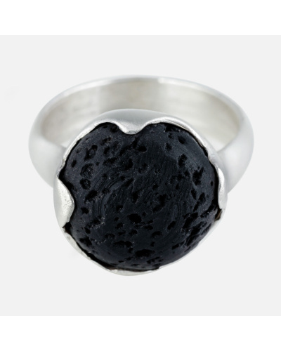 Lava Rock Ring - Sterling Silver