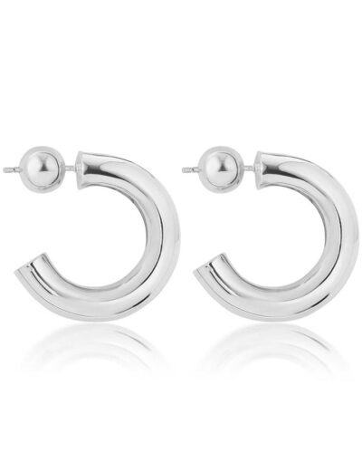 Tube Hoop Earrings - Sterling Silver
