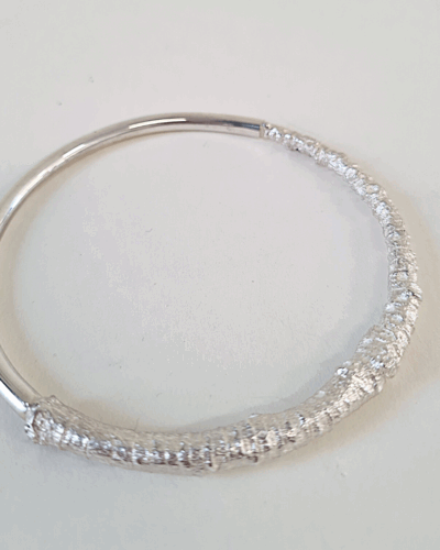 Pine Bangle - Sterling Silver