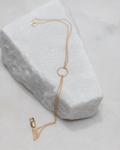 Mini Moon Bracelet - 14k Gold Filled (Small) (Double Chain)