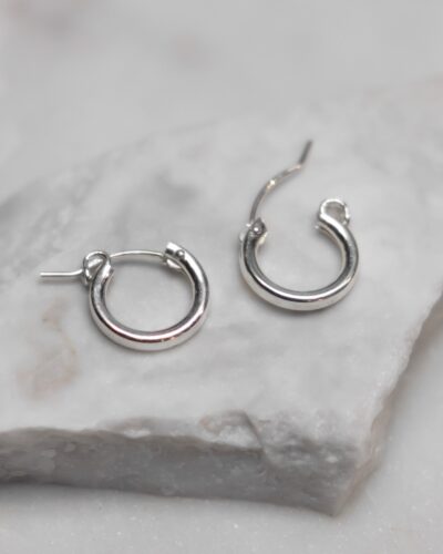 Latch Hoops - Sterling Silver (12mm)