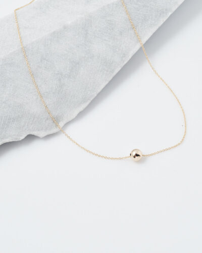Round Bead Necklace - 14k Gold Filled (45cm) (Gold Chain & Bead)