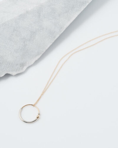 Tiny Orbit Pendant - 14k Gold Filled & Sterling Silver (45cm) (Floating)
