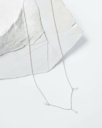 Three Little Rice Pearls - Sterling Silver (45cm)