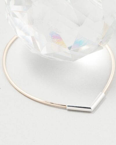 Corner Bangle - 14k Gold Filled (Small) (Gold with Silver Corner)