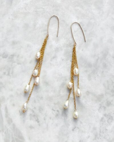 Rope Chain Pearl Drops - 14k Gold Filled (5cm)