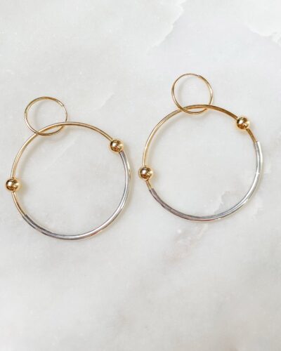 Chunky Double Hoops - 14k Gold Filled & Sterling Silver (Large)