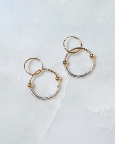 Chunky Double Hoops - 14k Gold Filled & Sterling Silver (Small)