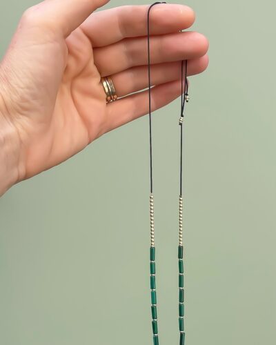 Malachite Cord Necklace - 14k Gold Filled