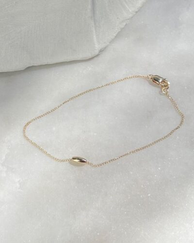 Mini Oval Bead Bracelet - 14k Gold Filled (Medium)