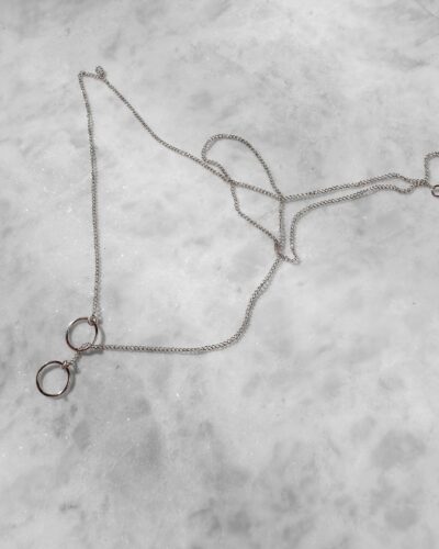 Two Rings Necklace  - Sterling Silver (45cm)