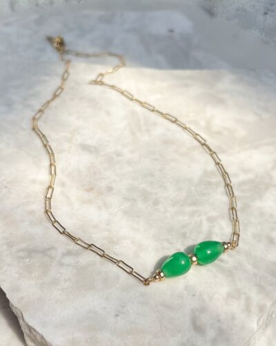 Jade Paperclip Chain - 14k Gold Filled