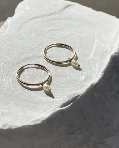 Rice Pearl Sleepers - 14k Gold Filled (Small)