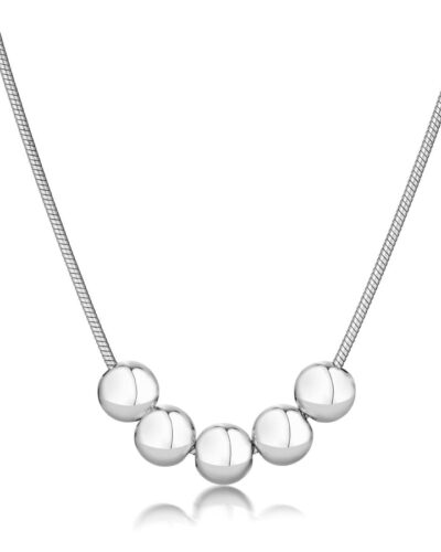 Small 5 Ball Necklace - Sterling Silver