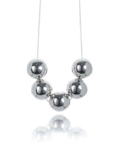 5 Ball Necklace - Sterling Silver