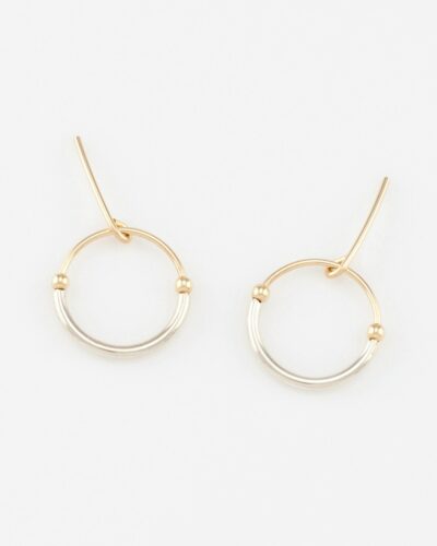 Beaded Circle Studs - 14k Gold Filled & Sterling Silver (Small)
