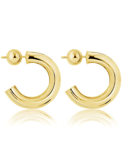 Tube Hoop Earrings - Gold Vermeil