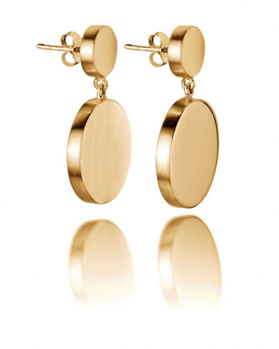 Double Disc Earrings - Gold Vermeil