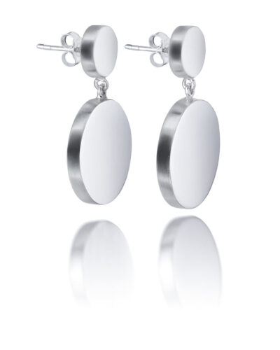 Double Disc Earrings - Sterling Silver
