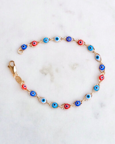 Evil Eye Bracelet (6.5 inch) - 18K Gold Filled
