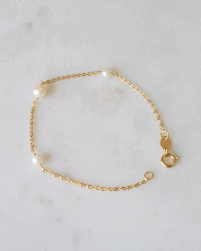 Pearl Bracelet (16.5cm / S) - 18K Gold Filled